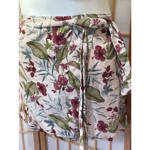Maison d'Amelie Floral Faux Wrap Skirt - Picture 1 of 9